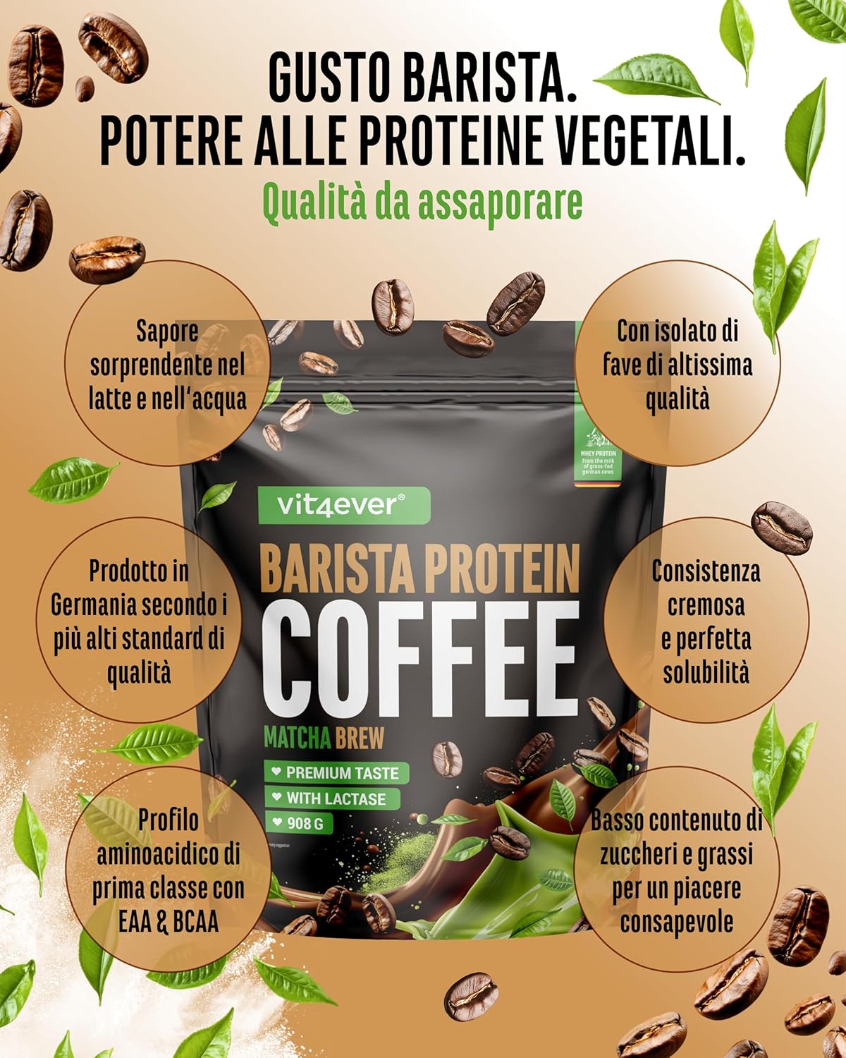 Barista Protein Coffee - Vegan Caffè Proteico 908g - immagine 3