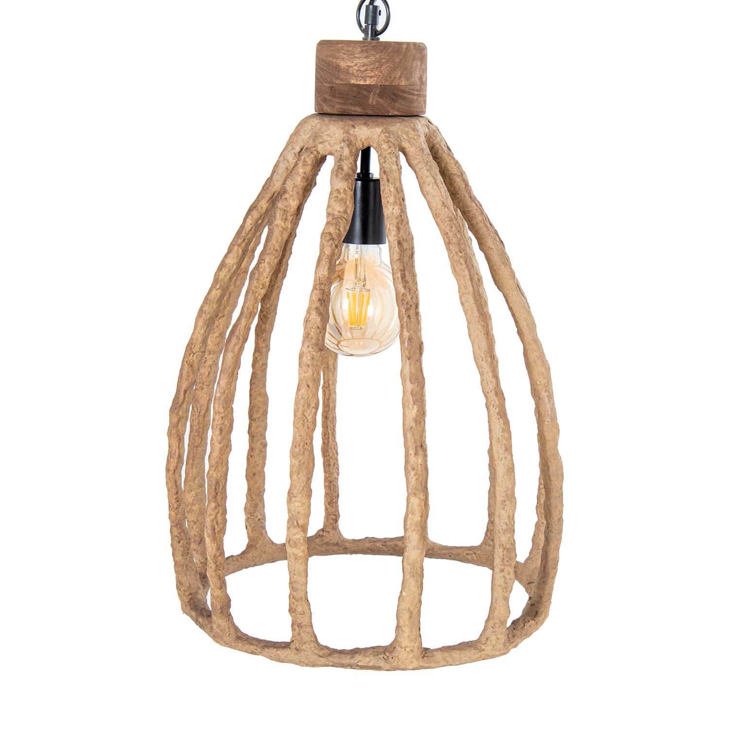 LÁMPARA TECHO PAPEL MACHÉ, 1XE27 MAX.25W NO INCLUIDA_39X39X58CM, CABLE: 100CM