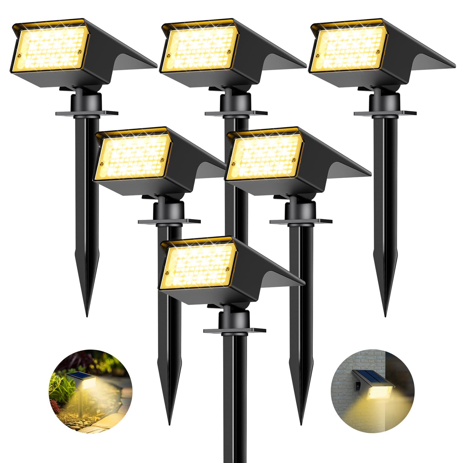 Kolpop 6 Pcs Faretti Solari LED da Esterno 800lm