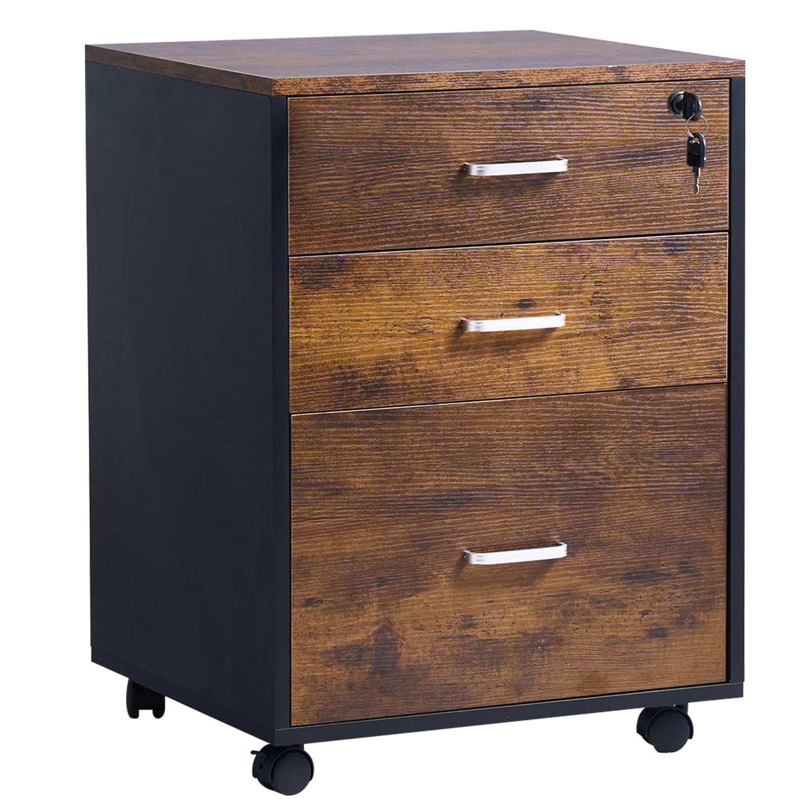 Sogeshome Armadietto Documenti su Ruote con Serratura, Bianco