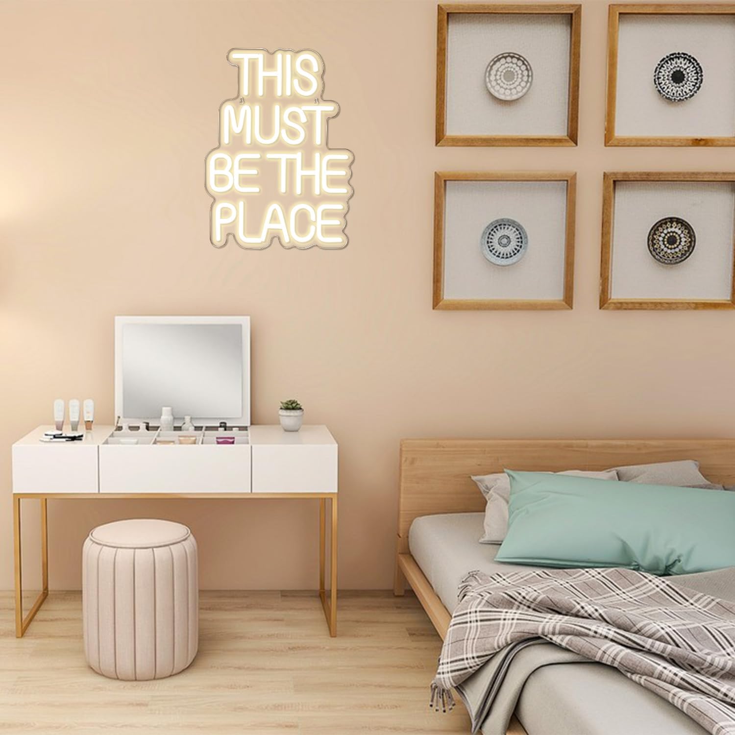 This Must Be The Place - Cartello Neon LED Bianco Caldo - immagine 6
