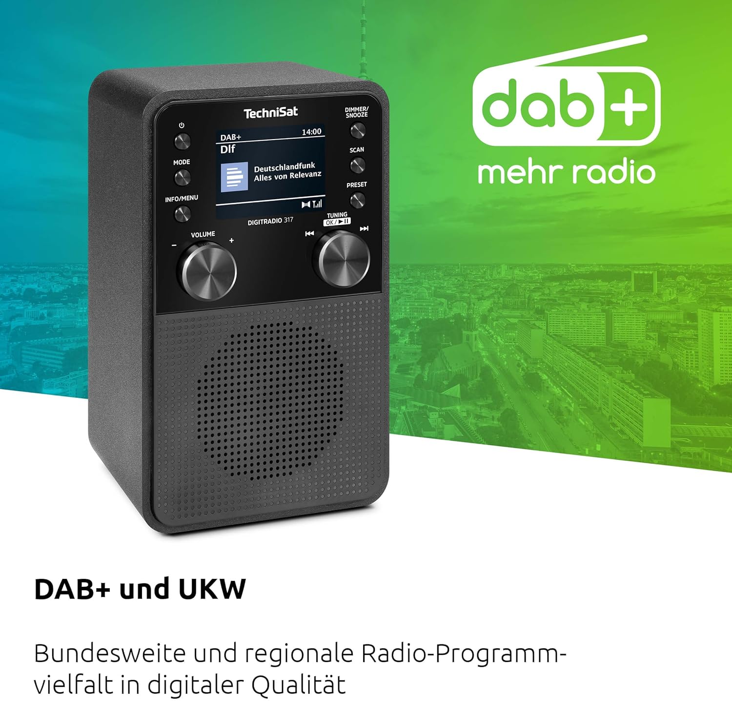 Technisat DIGITRADIO 317 - Radio DAB+ FM 3 Watt, Bianco - immagine 5