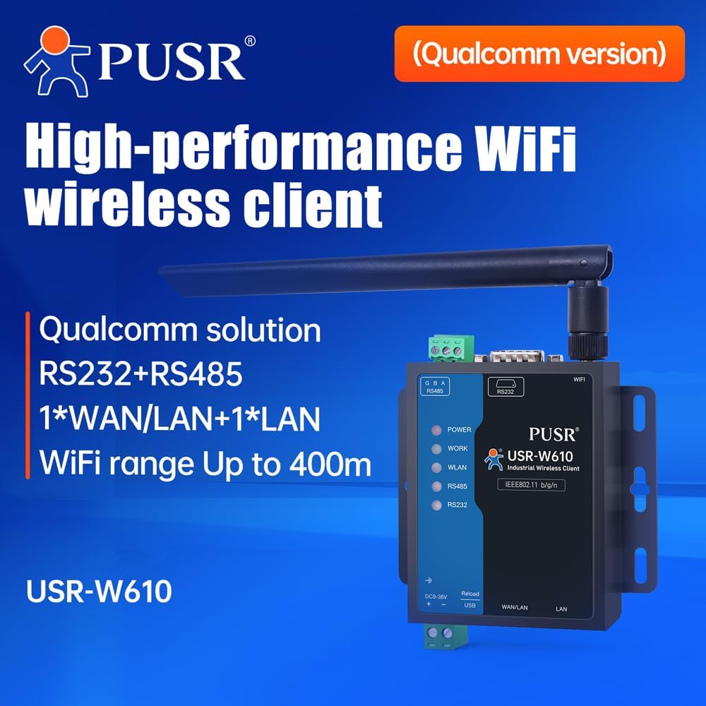 PUSR Convertitore Seriale RS485 RS232 a WiFi Industriale - immagine 2