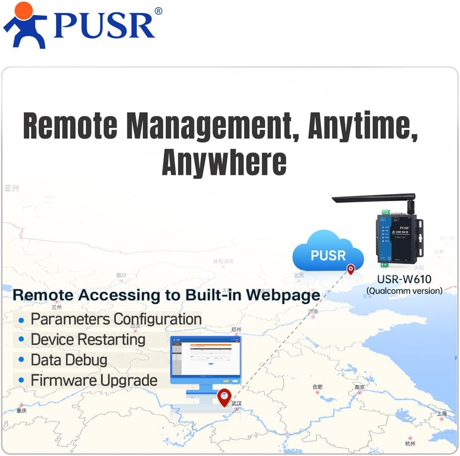 PUSR Convertitore Seriale RS485 RS232 a WiFi Industriale - immagine 5