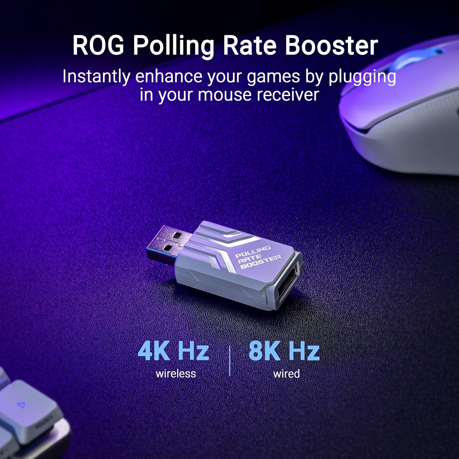 Asus ROG Keris II Ace - Mouse Gaming Wireless 54g, Bianco - immagine 5