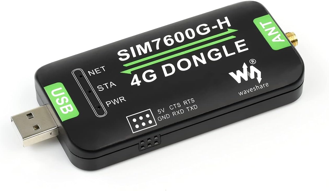 Waveshare SIM7600G-H 4G DONGLE, with Antenna, Compatible with Windows/Linux - immagine 1