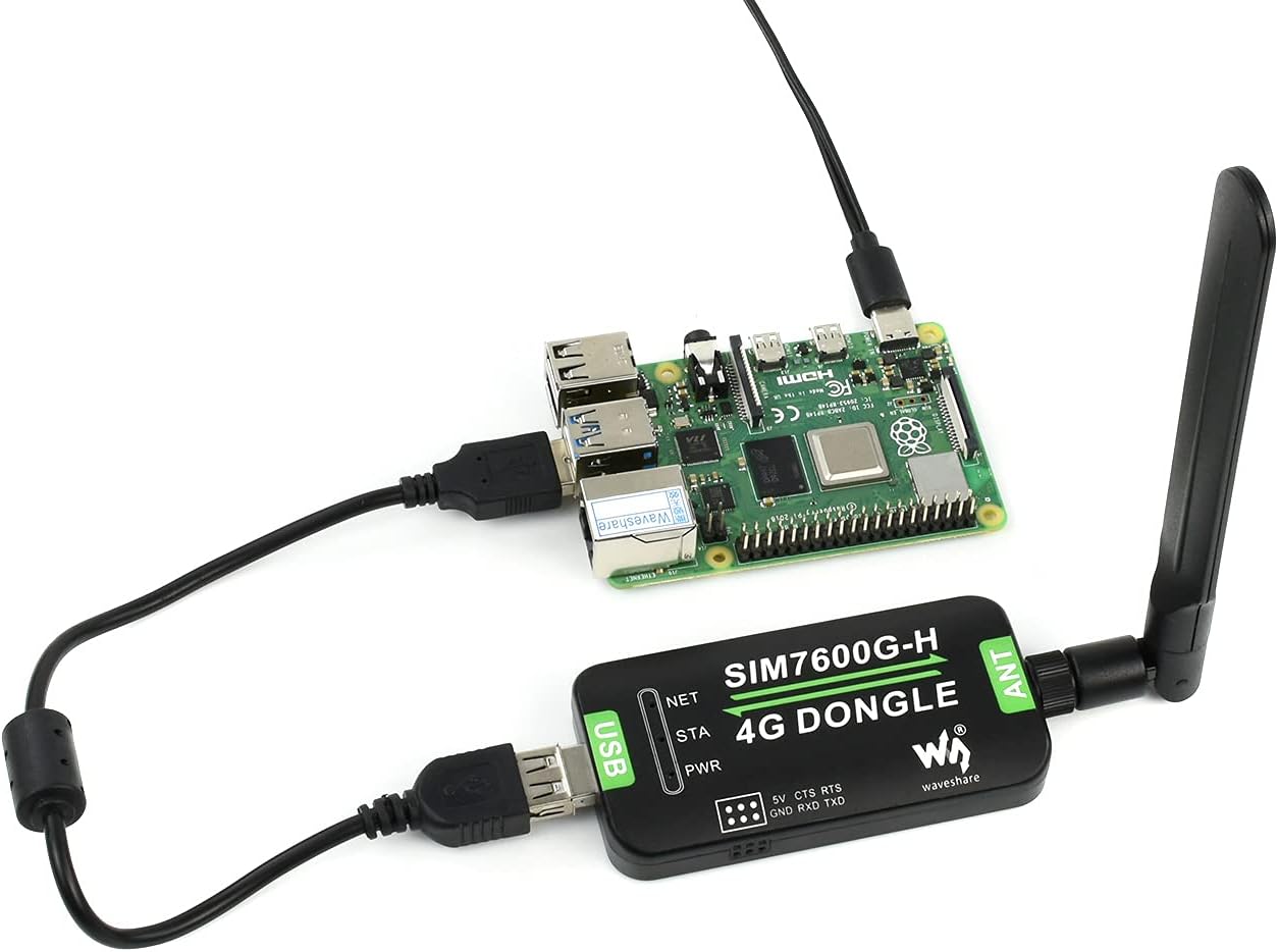 Waveshare SIM7600G-H 4G DONGLE, with Antenna, Compatible with Windows/Linux - immagine 2