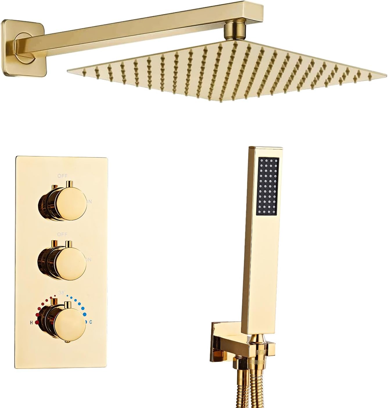 Sanitemodar Set Doccia Incasso Termostatico Dorato