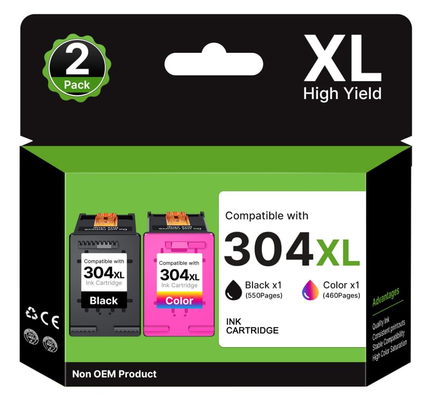 304 XL Multipack Compatibile con HP 304XL (2 Nero)