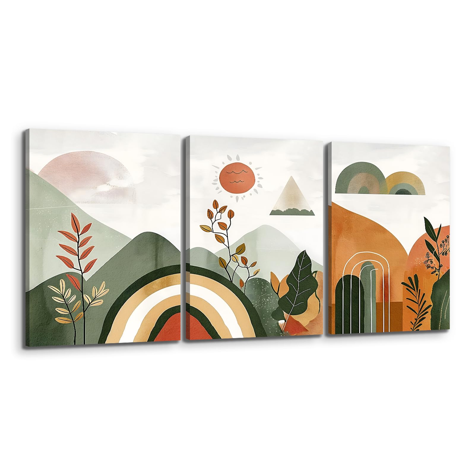 MHARTK66 Quadri Boho Soggiorno 3 Pezzi, Paesaggio Astratto