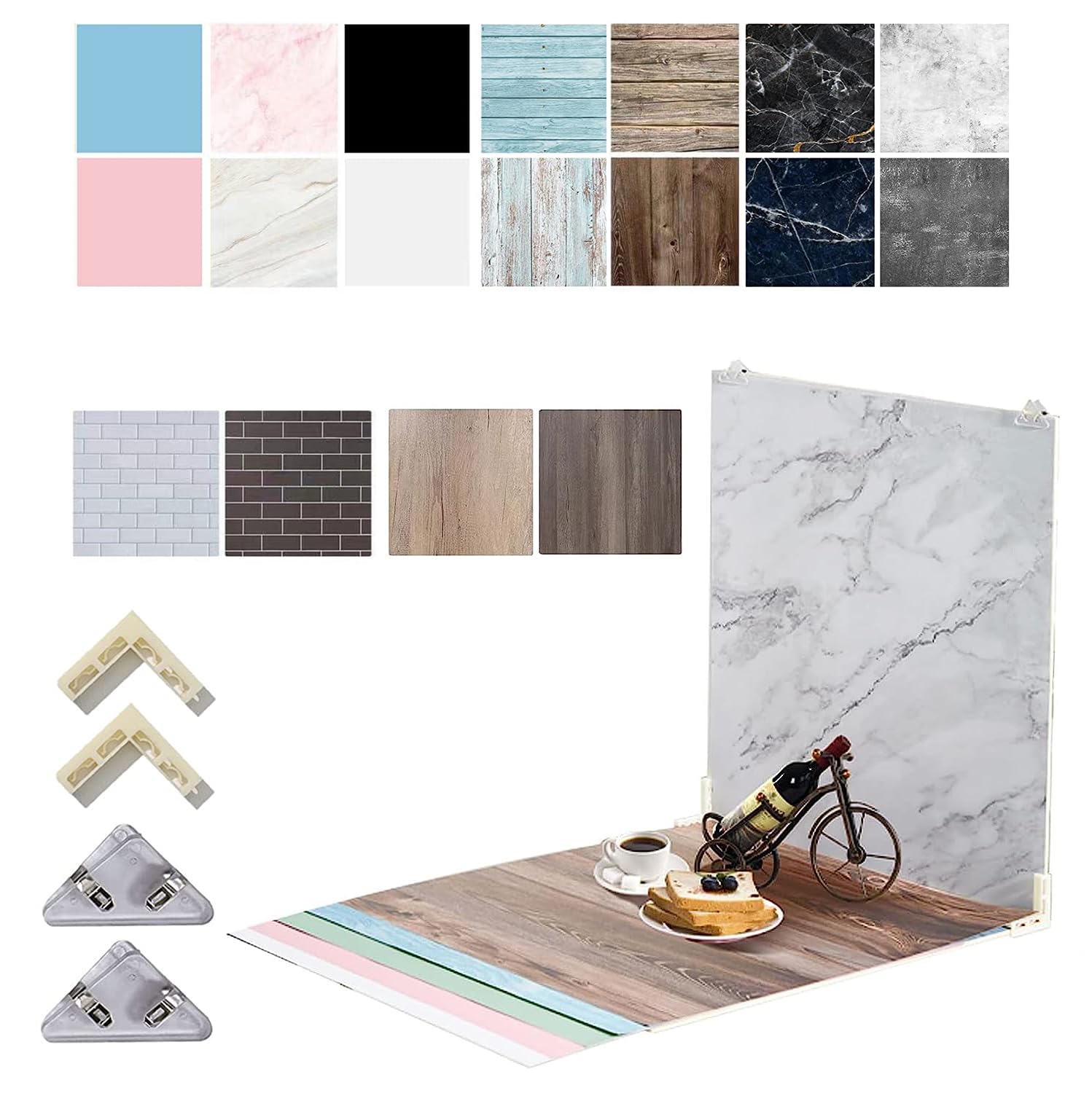 Zuomidie Set Fotografico: 2 Tavole 60x60cm e 7 Fogli