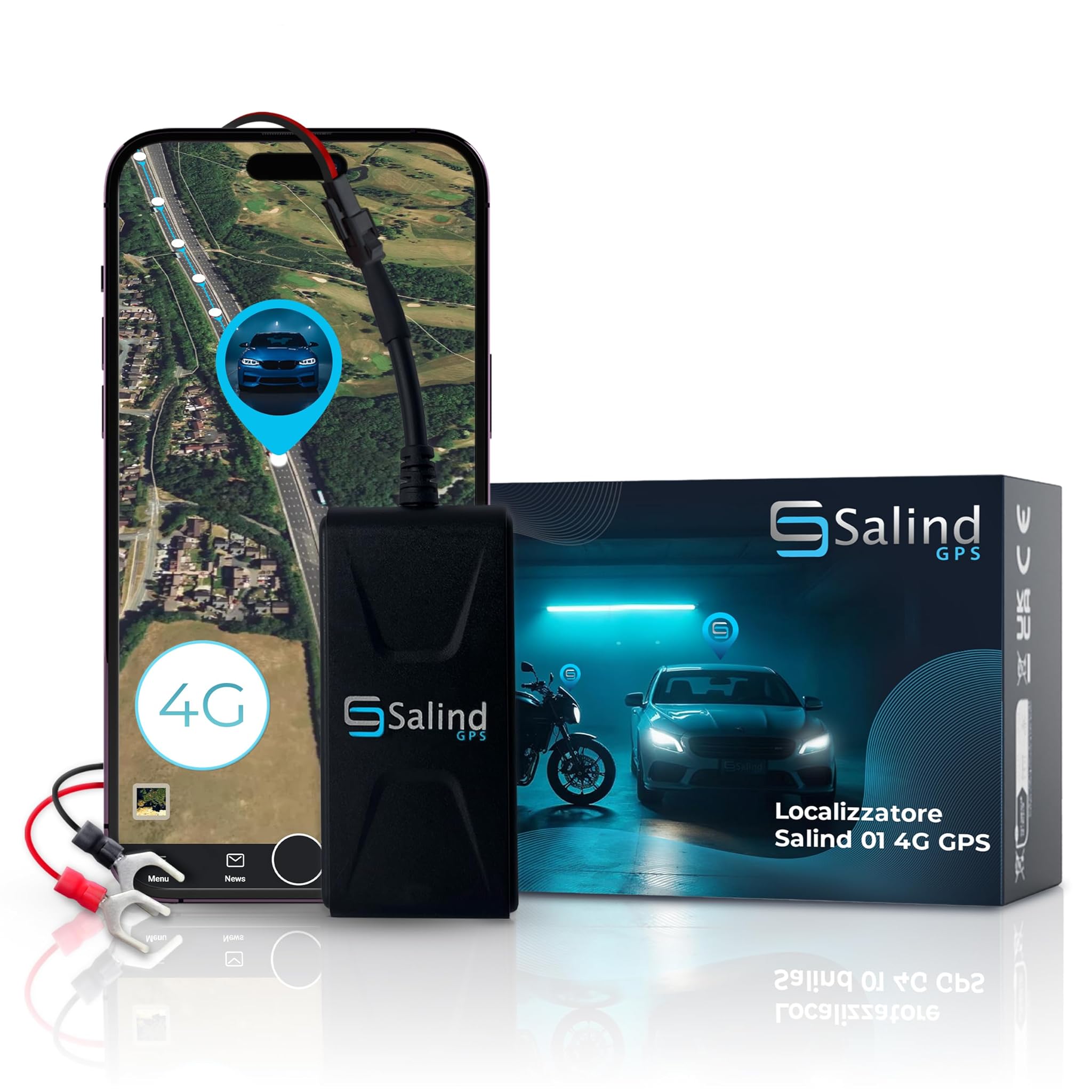 Salind 01 4G GPS Tracker per Auto con Allarmi Multipli