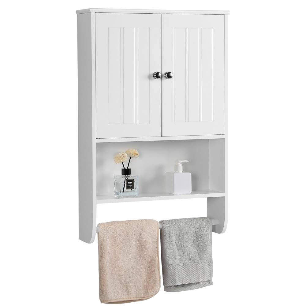Yaheetech Armadietto Bagno Sospeso Bianco 73x48,5x14 cm