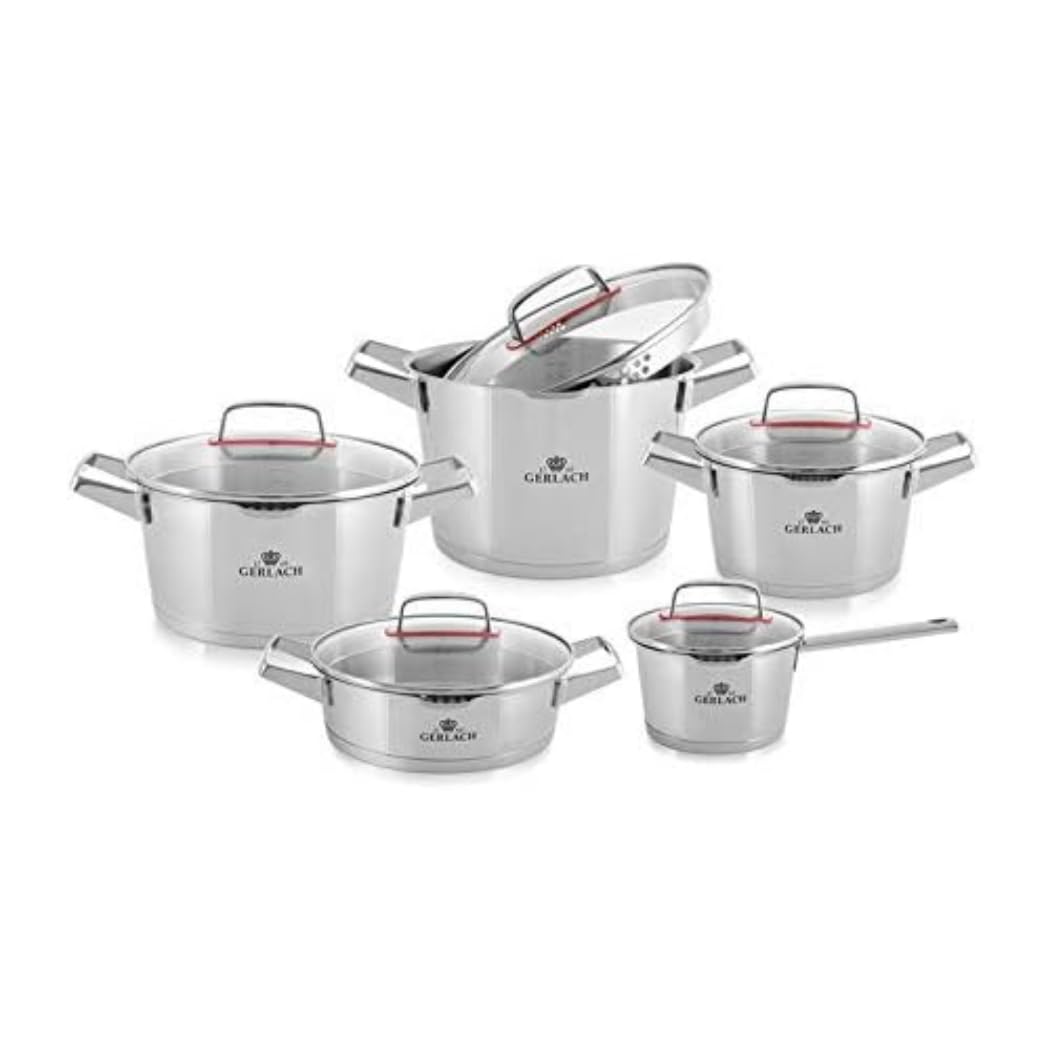 Gerlach NK319 - Set di pentole Superior, in acciaio INOX, 5,5 litri
