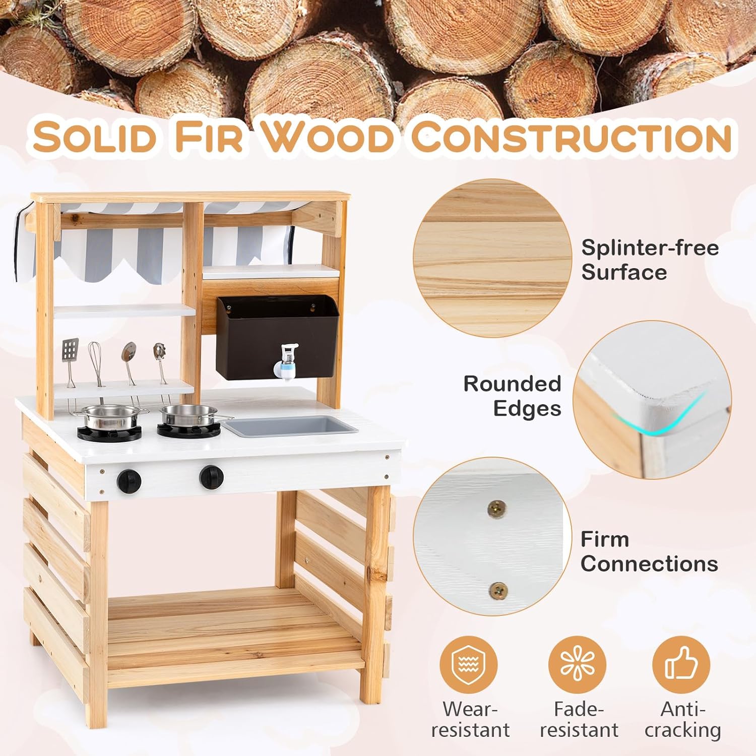 Fantask Cucina per Bambini in Legno di Abete - immagine 2