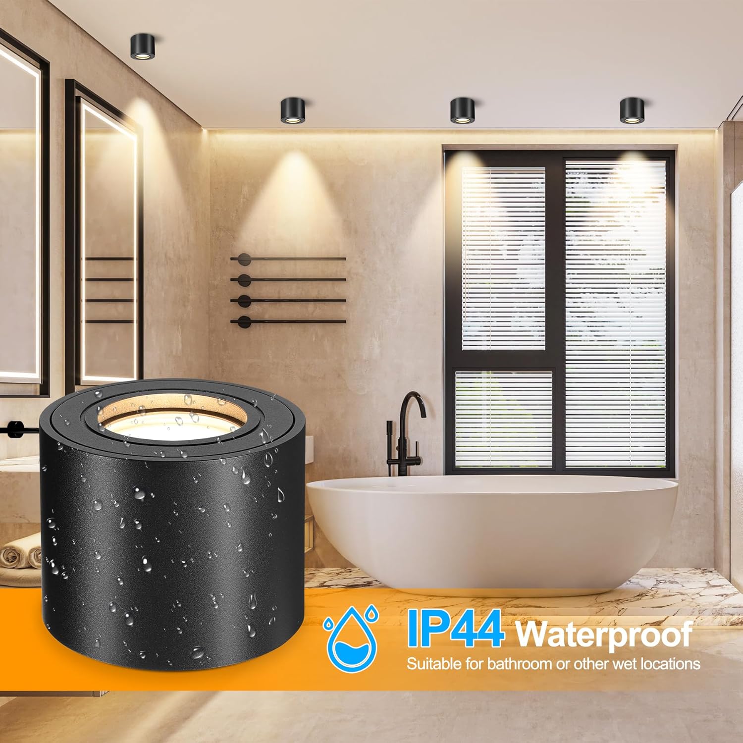 Faretto da Soffitto LED Dimmerabile IP44 - 4 Pezzi - immagine 5