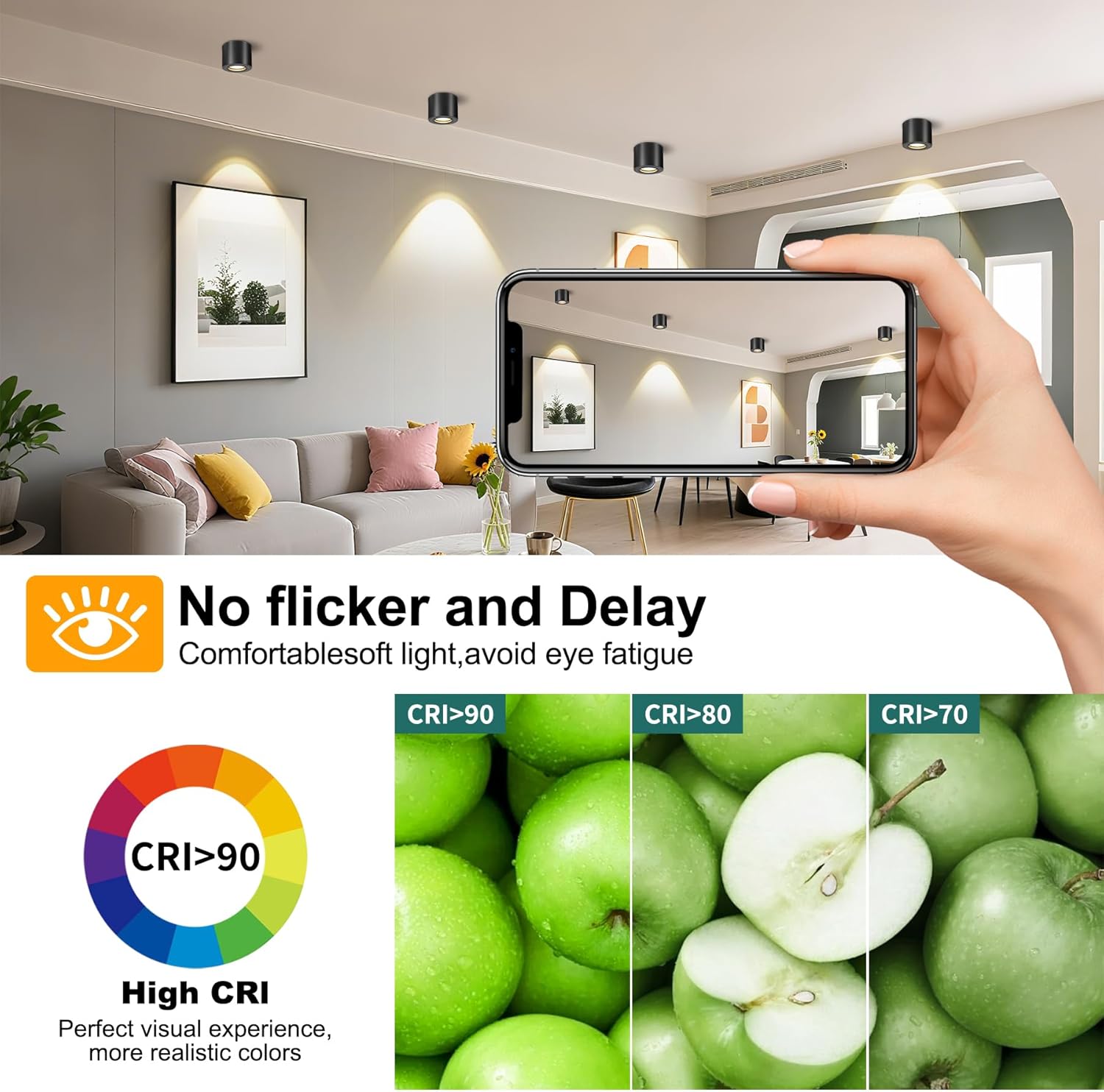 Faretto da Soffitto LED Dimmerabile IP44 - 4 Pezzi - immagine 6