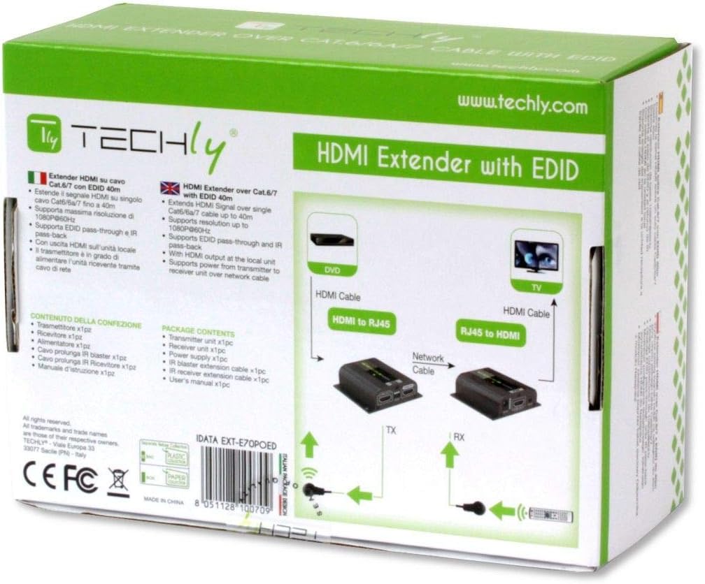 Techly 100709 - Amplificatore Extender HDMI Full HD 3D 40m, Nero - immagine 6