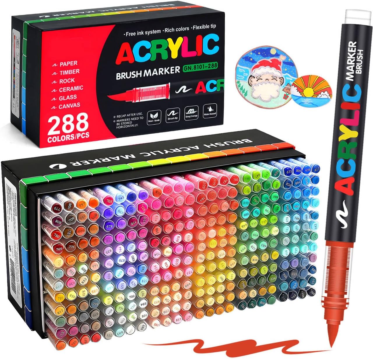 Laconile Set 288 Pennarelli Acrilici Brush Pen - immagine 1