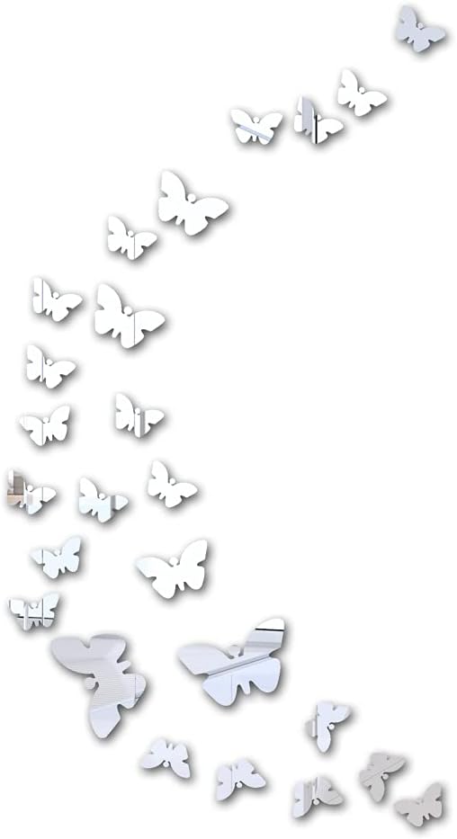 Farfalle 3D Specchio Adesivi Murali Acrilico 25 Pezzi - immagine 6