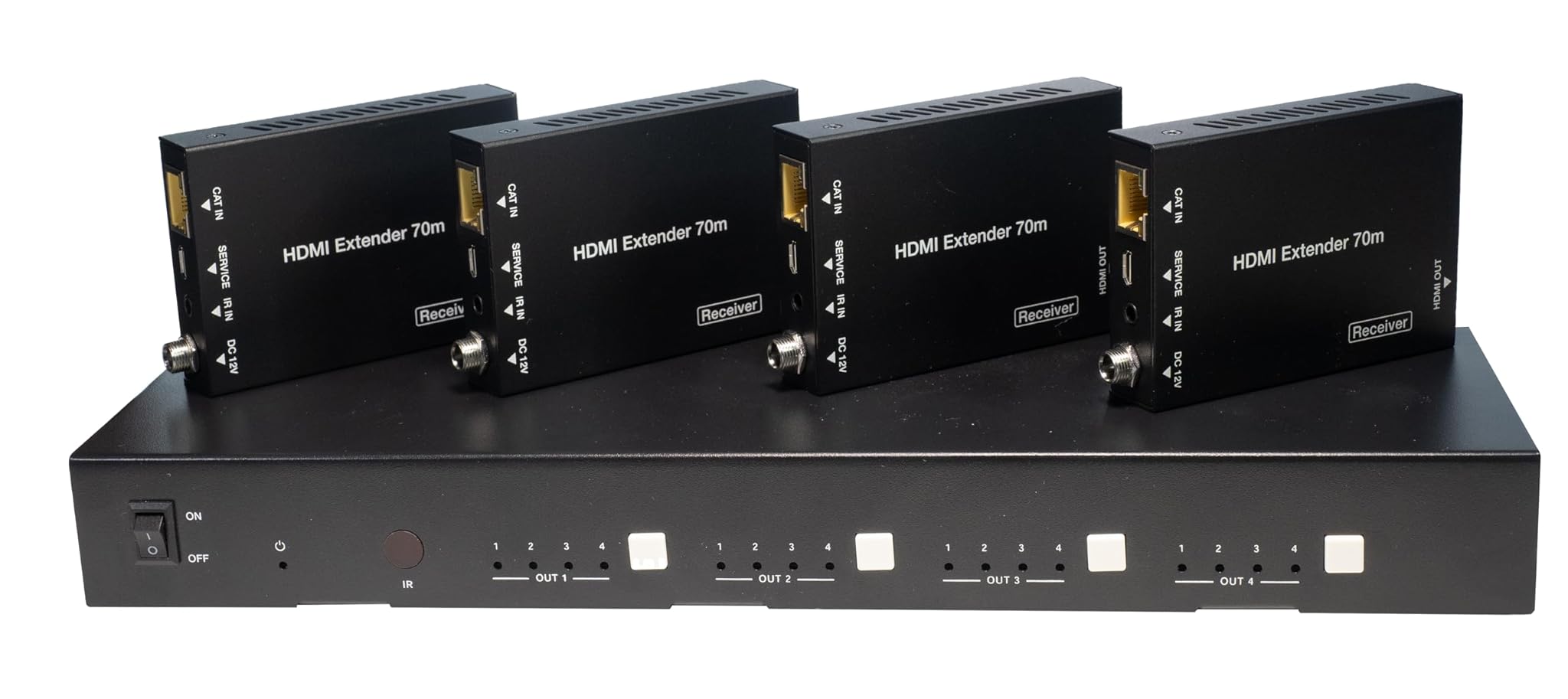 Fourkay Switch Matrice 4x4 4K HDMI su CAT 6/7 Ethernet
