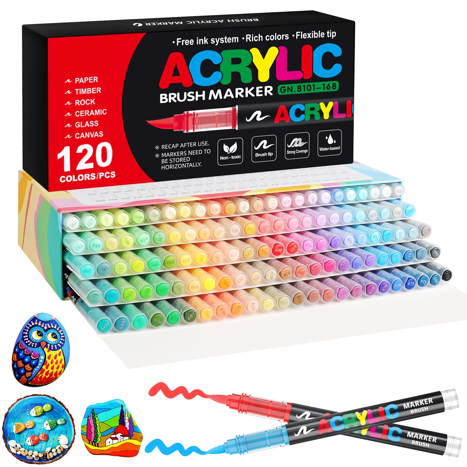 Funnasting 120 Colori Pennarelli Acrilici