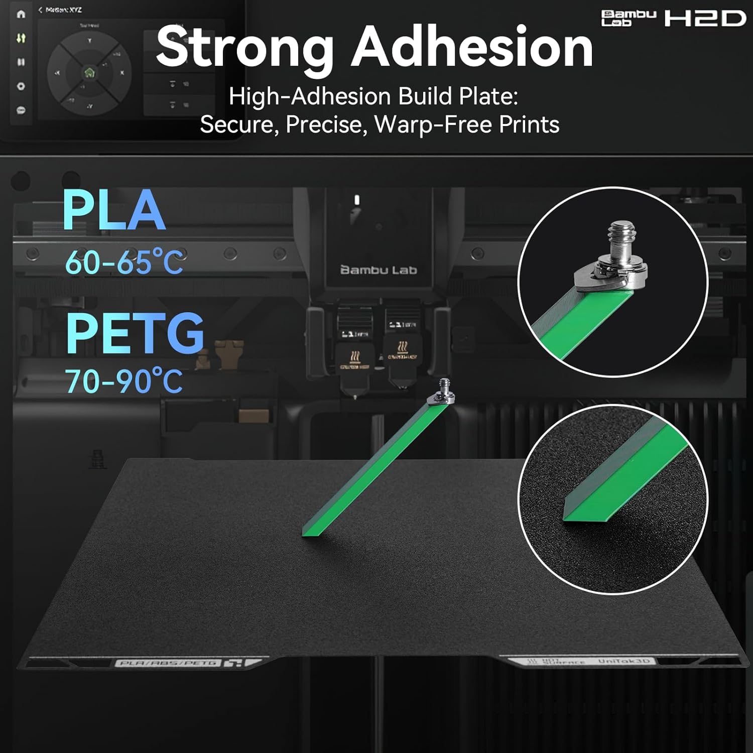 H2D PEI Build Plate 355x346mm Double Sided Textured - immagine 3