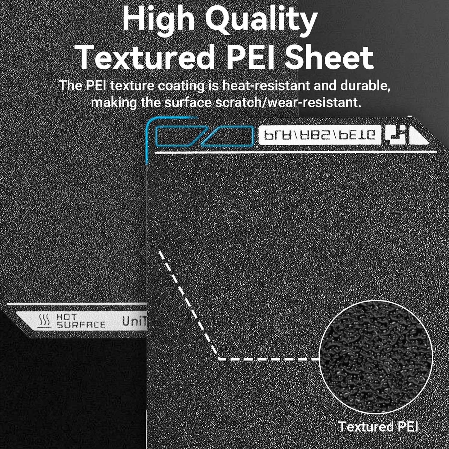 H2D PEI Build Plate 355x346mm Double Sided Textured - immagine 6