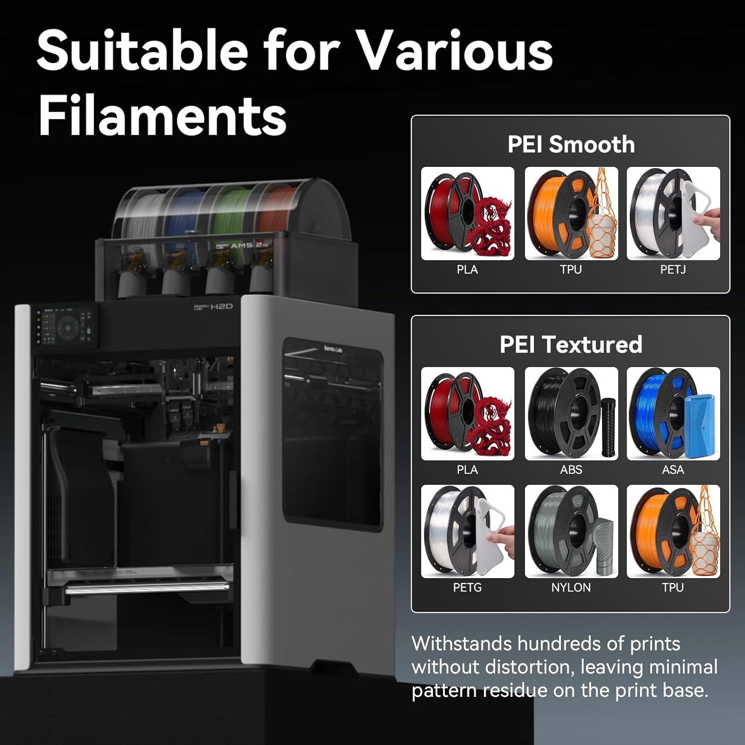 H2D PEI Build Plate 355x346mm Double Sided Textured - immagine 8