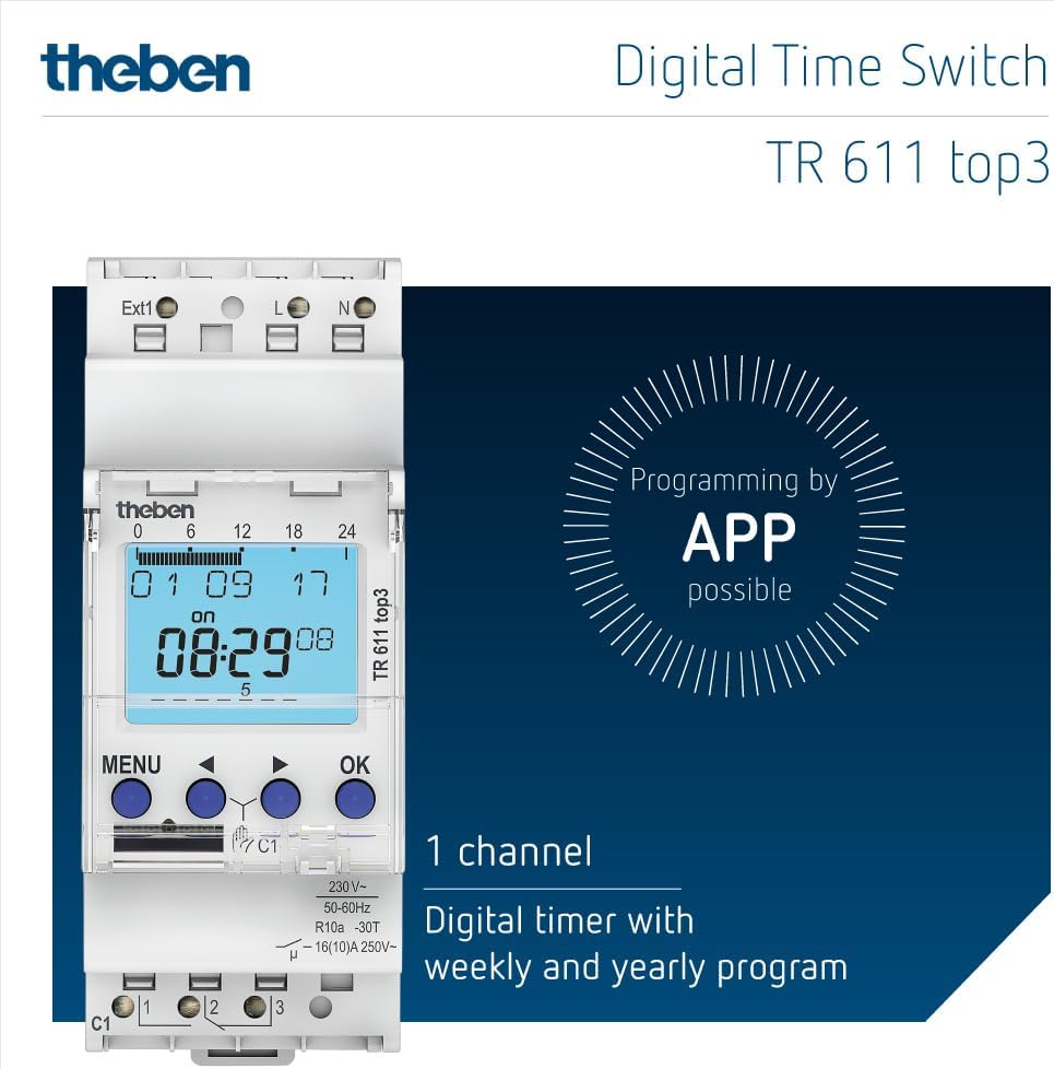 Theben 6110130 TR 611 top3 - Timer Digitale 1 Canale - immagine 2