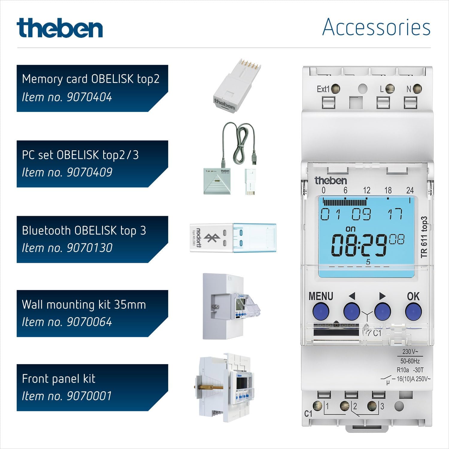 Theben 6110130 TR 611 top3 - Timer Digitale 1 Canale - immagine 3