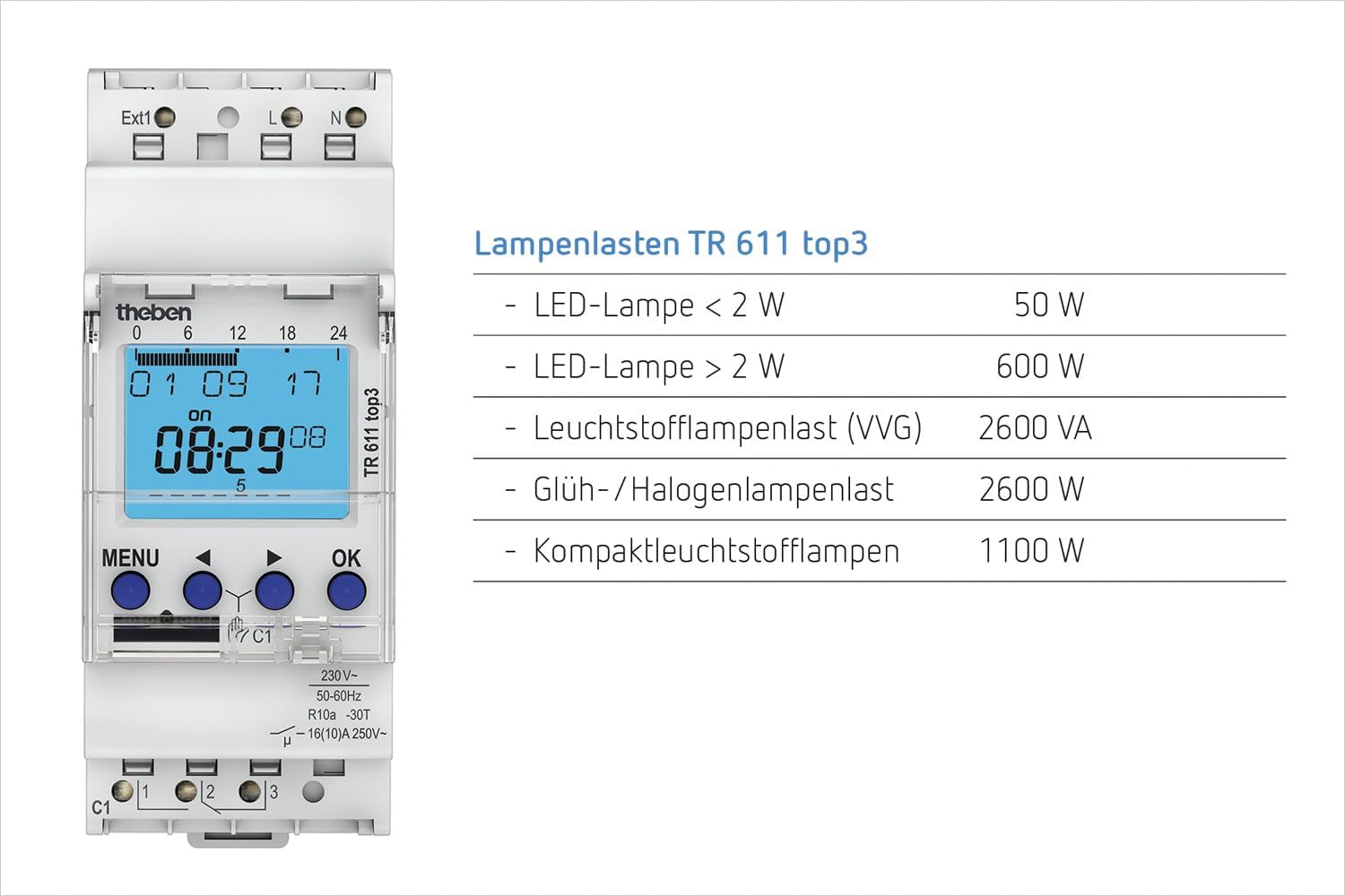 Theben 6110130 TR 611 top3 - Timer Digitale 1 Canale - immagine 6
