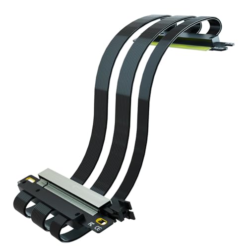 Glotrends Doppio Inverso PCIE 5.0 Cavo Riser 185mm, Nero