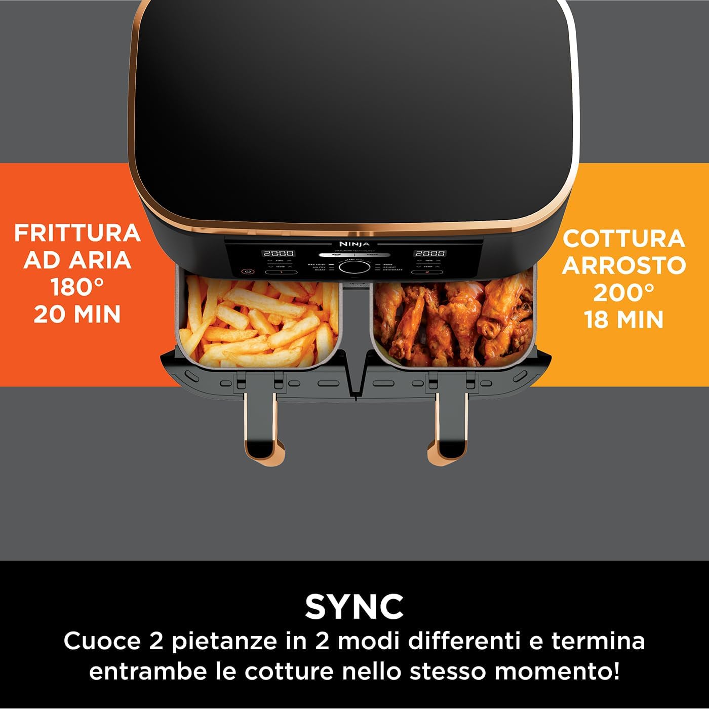 Ninja Foodi Max Dual Zone Friggitrice ad Aria 9.5L - immagine 4