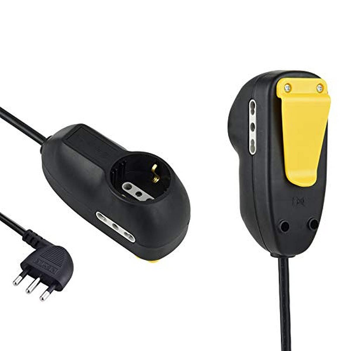 Electraline 62057 Multipresa Lavoro 3 Posti 5m, Nera