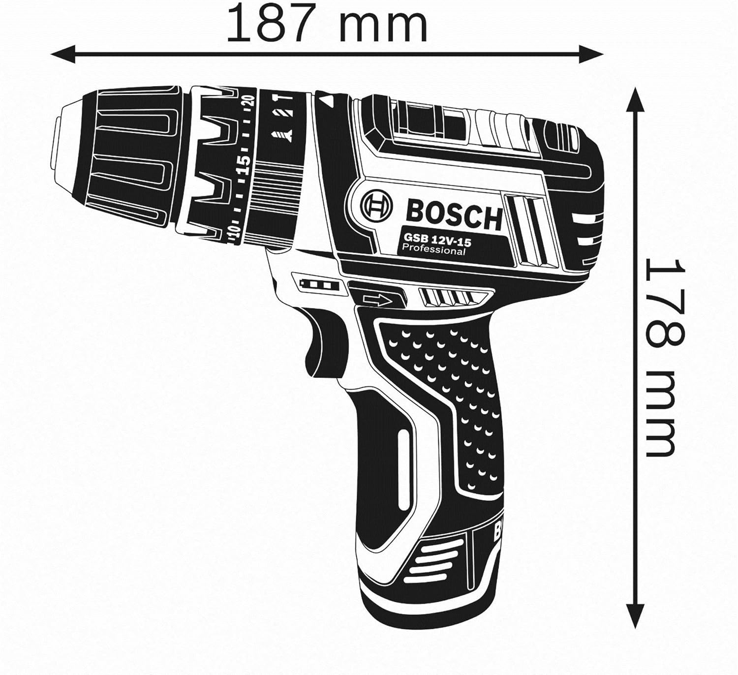 Bosch Professional GSB 12V-15 - Trapano-Avvitatore a Percussione - immagine 4