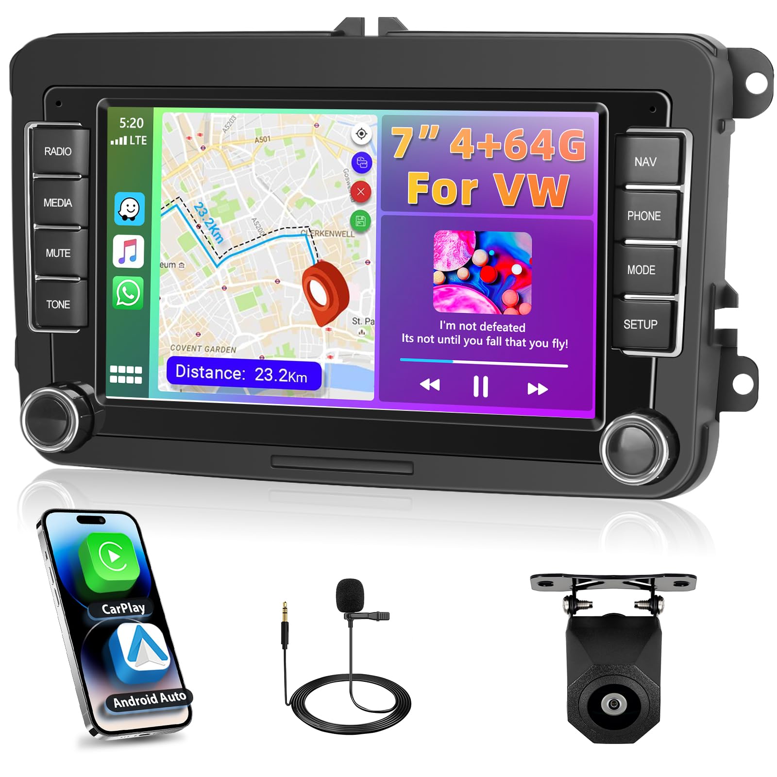 Autoradio Carplay 4GB+64GB per VW Altea/Toledo/Leon
