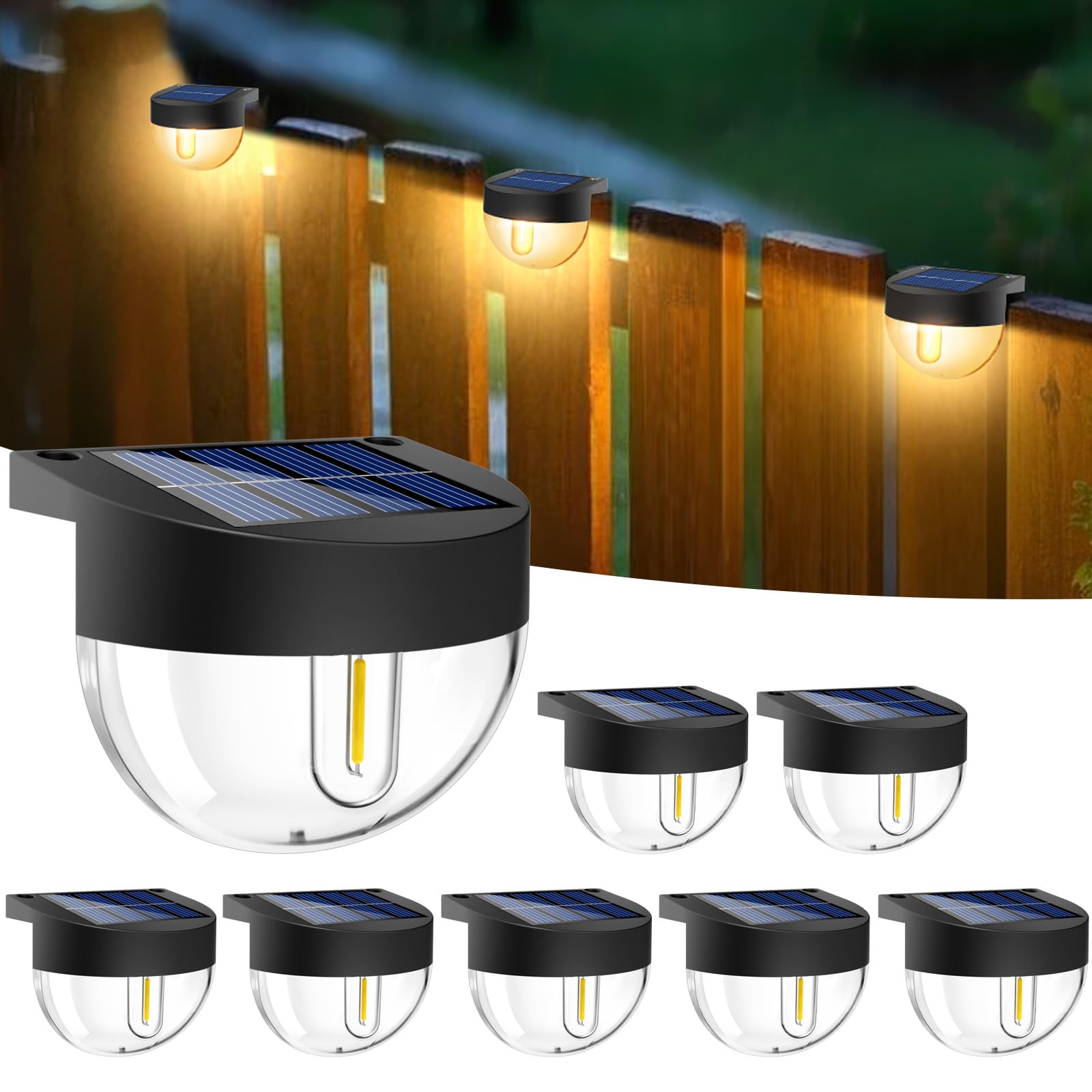 Btfarm 8 Lampade Solari da Giardino LED, Bianco Caldo