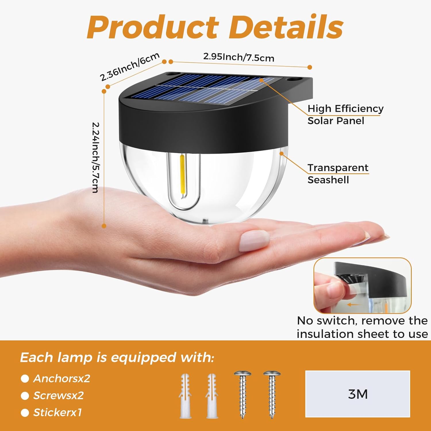 Btfarm 8 Lampade Solari da Giardino LED, Bianco Caldo - immagine 6