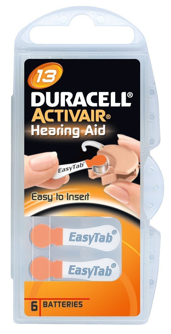Duracell Activair Batterie Acustiche Formato 13, Arancione