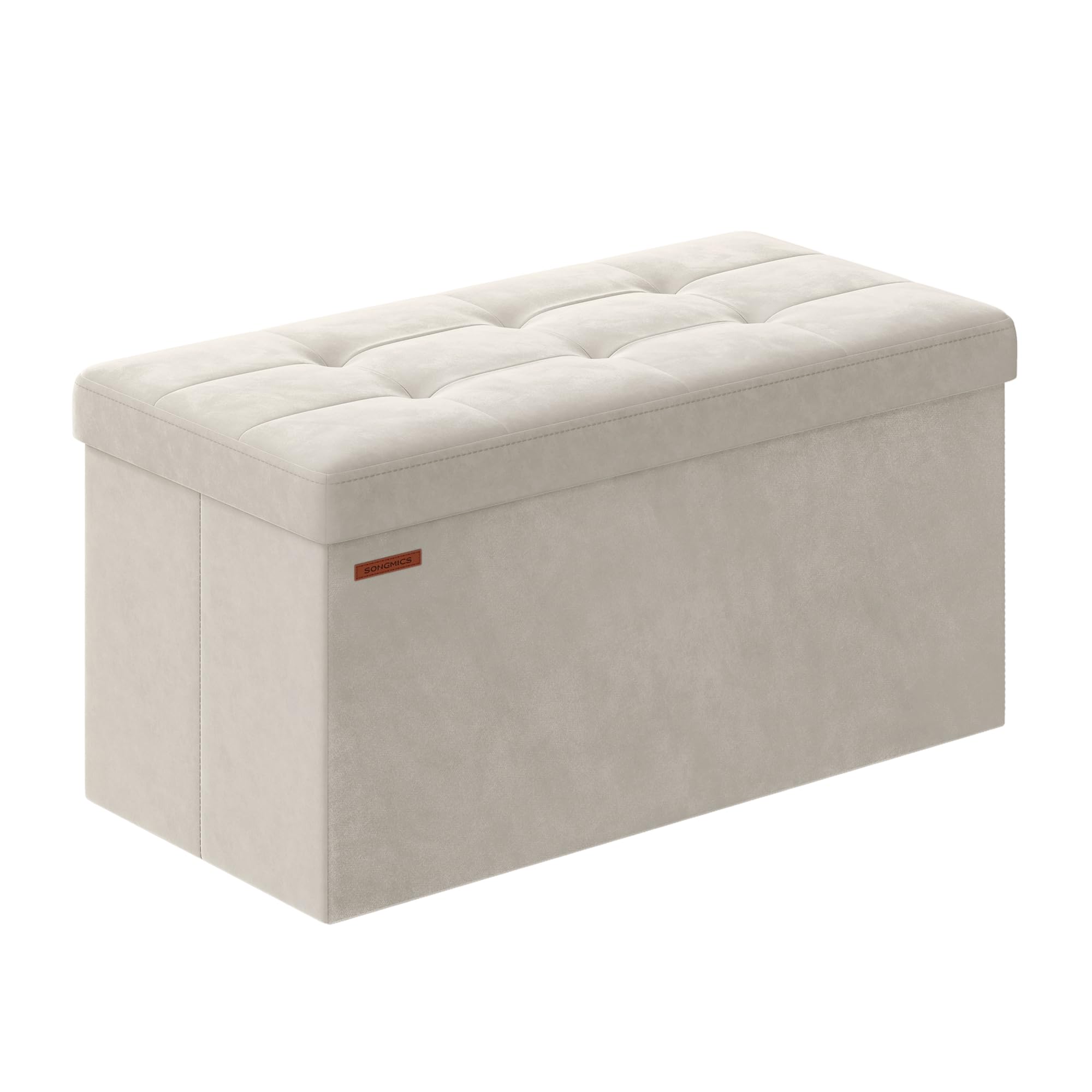 Songmics Cassapanca Pouf Contenitore Pieghevole 38x76x38 cm