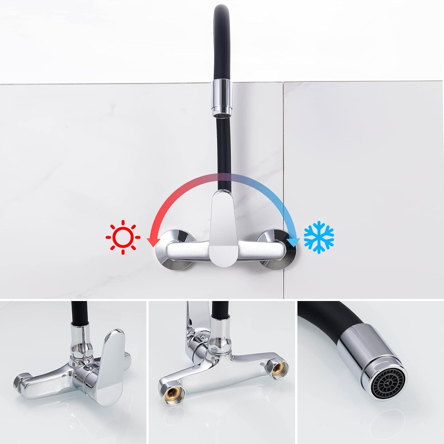 Ibergrif M16559-2 - Miscelatore Lavello Cucina a Parete - immagine 6