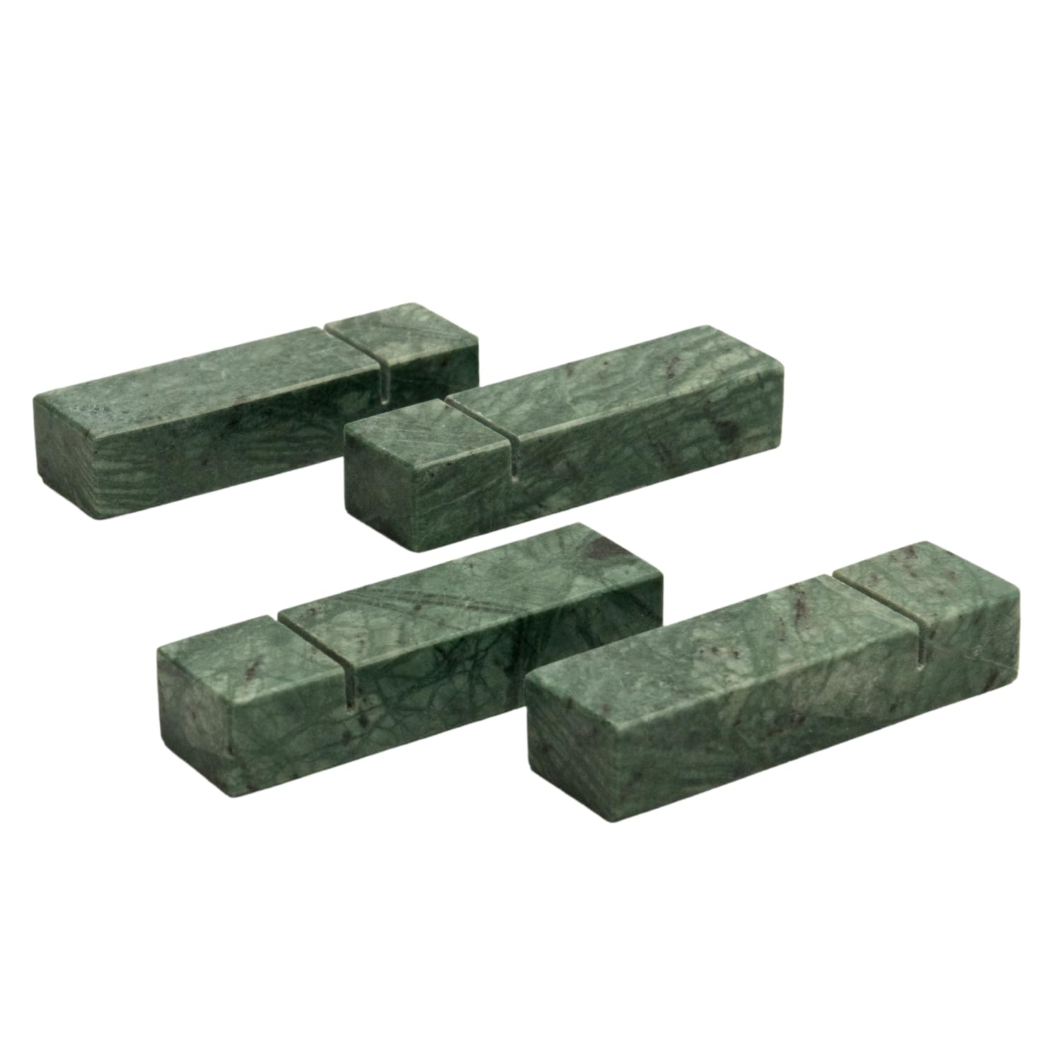 Poggia Posate in Marmo Verde Guatemala - Set 4 Pezzi