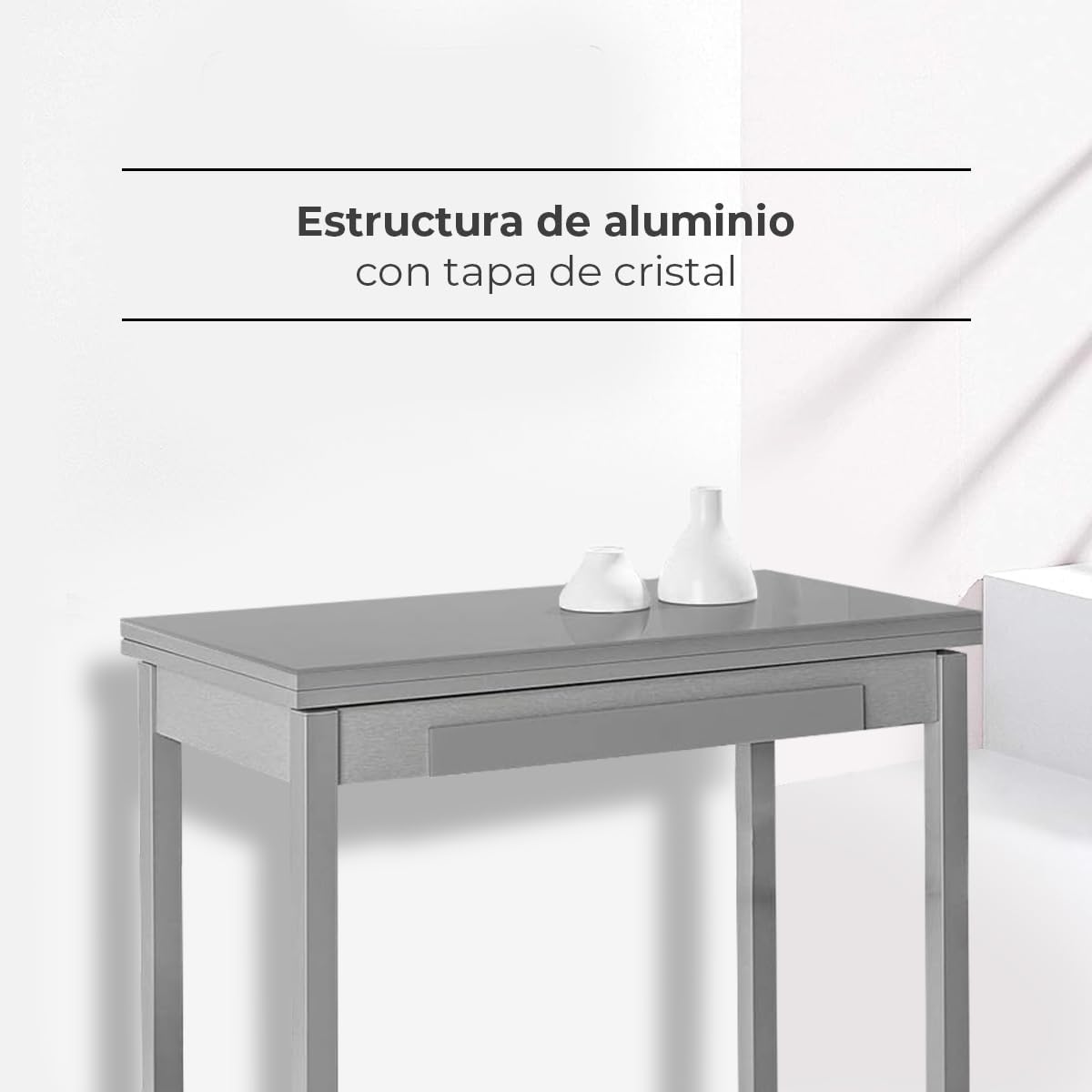 ASTIMESA Tavolo da cucina tipo libro grigio 80 x 40 cm - immagine 4