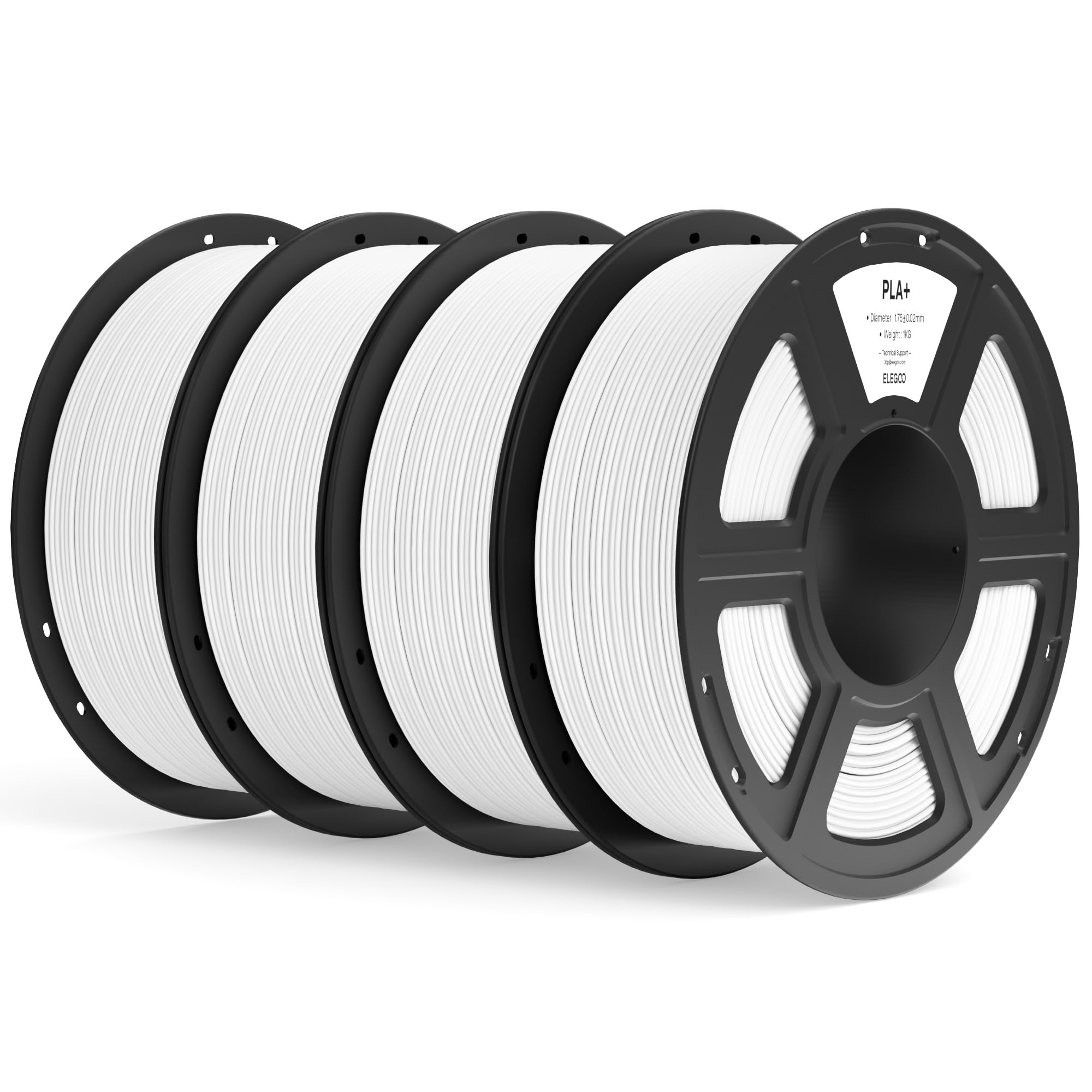Elegoo PLA+ Filamento 1,75mm Bianco 4KG