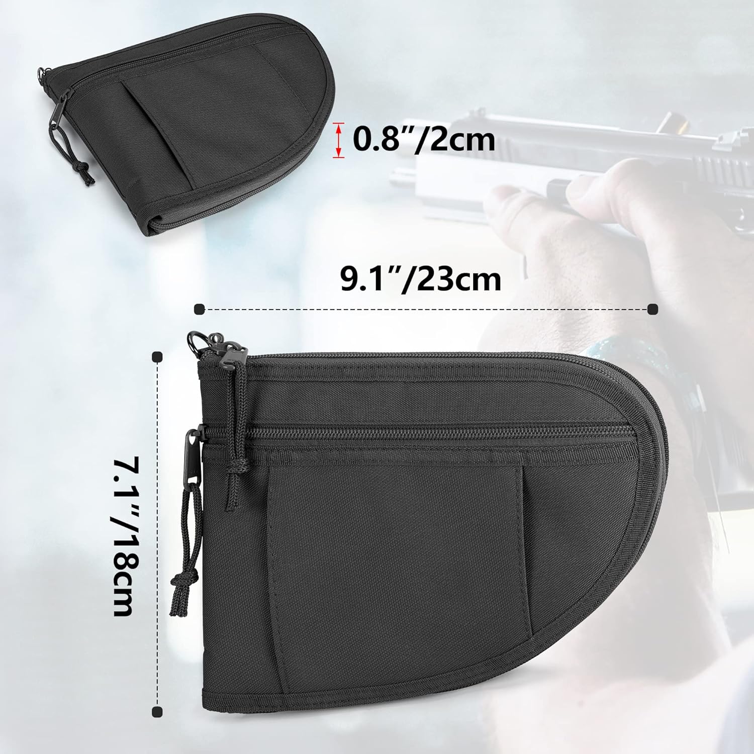 Custodie Imbottite per Pistola con Cerniera Chiudibile - immagine 5