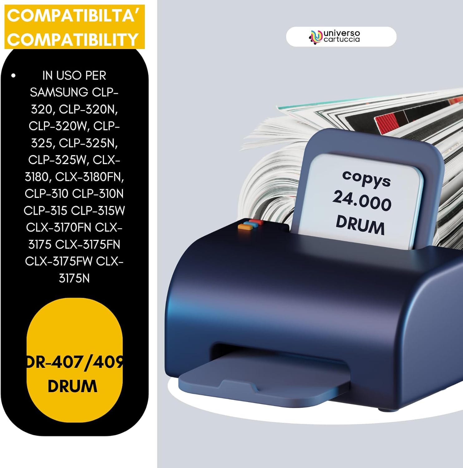 Universo Cartuccia® Tamburo Compatibile per Samsung R407 - immagine 2