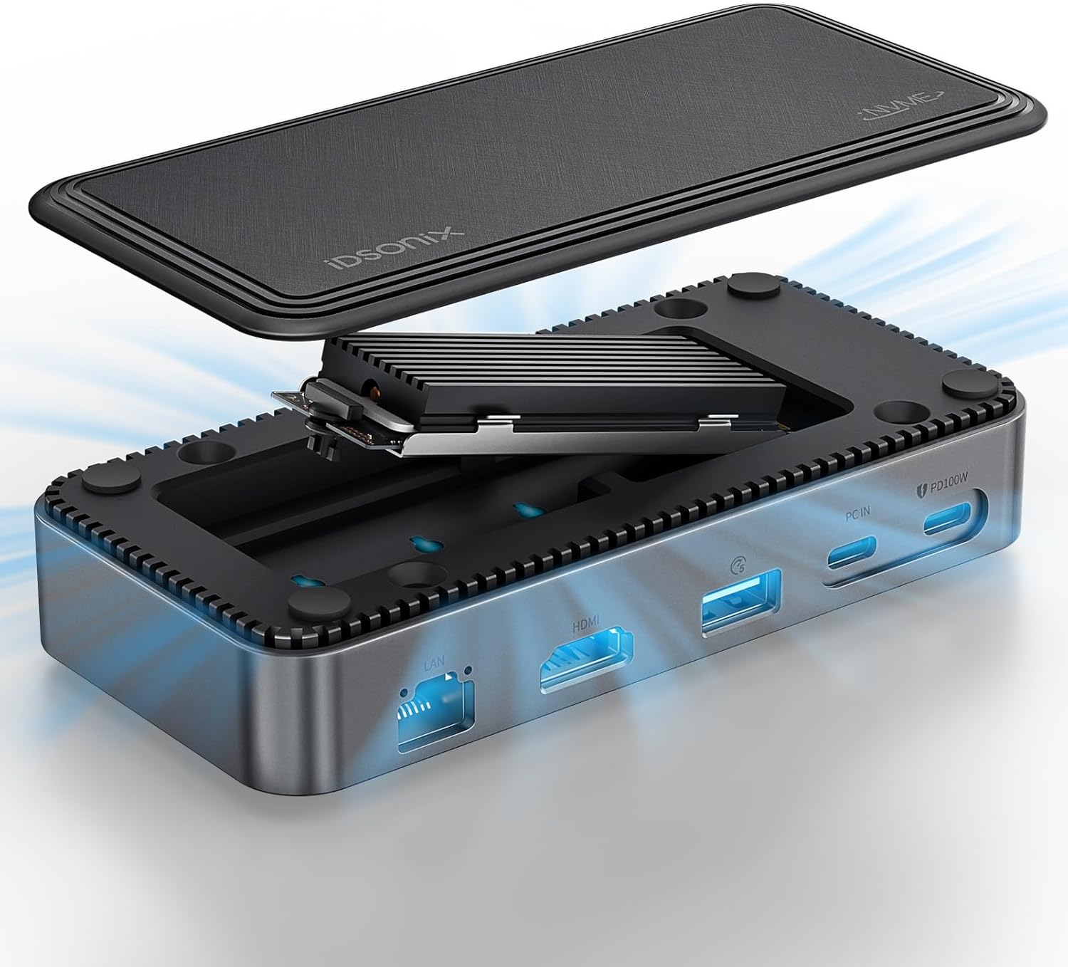 Idsonix Hub USB-C con Case SSD M.2 NVMe/SATA 10 Gbps - immagine 1