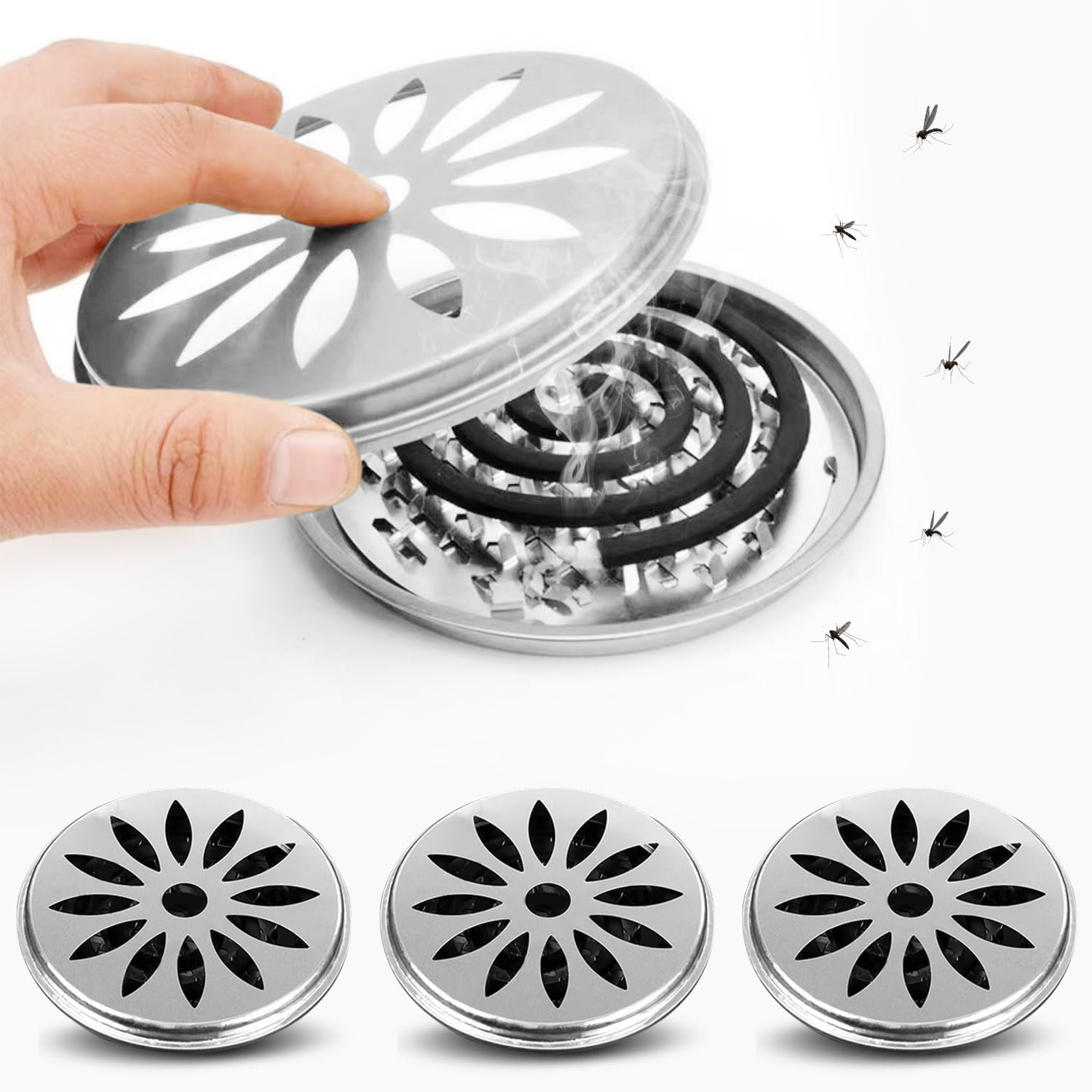 Porta Zampironi Portatile con Copertura - 4 Pezzi