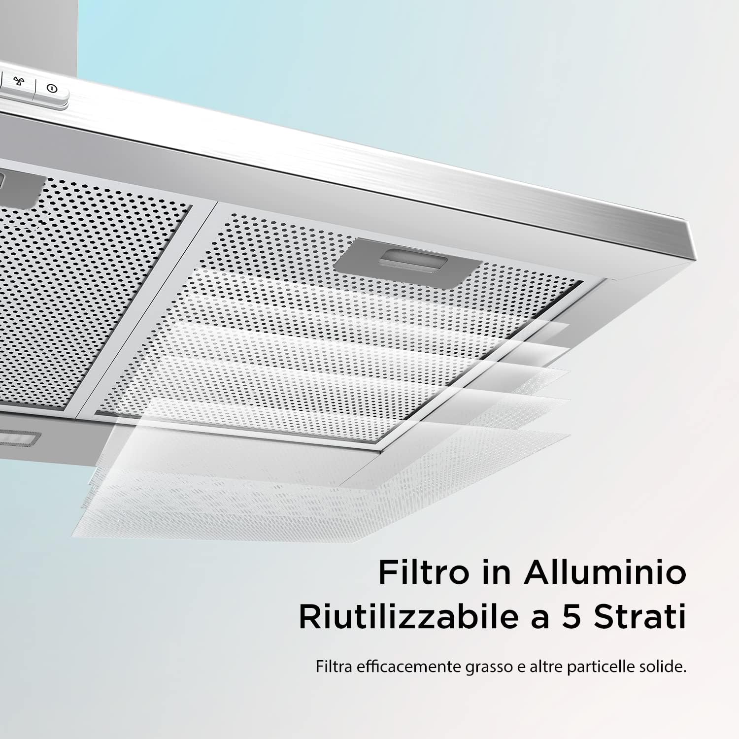 Comfee' Cappa Aspirante 90 cm PYRA17SS-90 Acciaio Inox - immagine 5